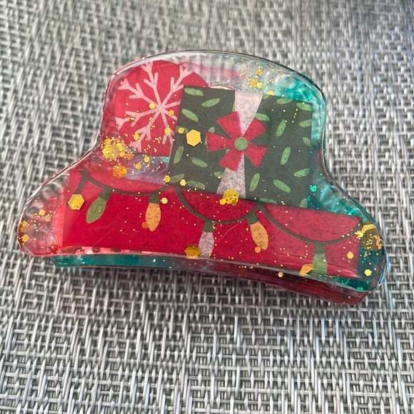 XMAS Handmade Festive Holiday Claw Hair Clip Mound Top - Picture 3 of 9